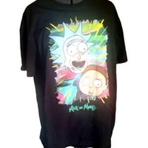 Adult Swim Rick & Morty black, short sleeve graphic tee shirt, XL